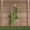 Nature Spring Garden Trellis for Climbing Plants with Decorative Flower Stem Metal Panel | Antique White 374220WSL